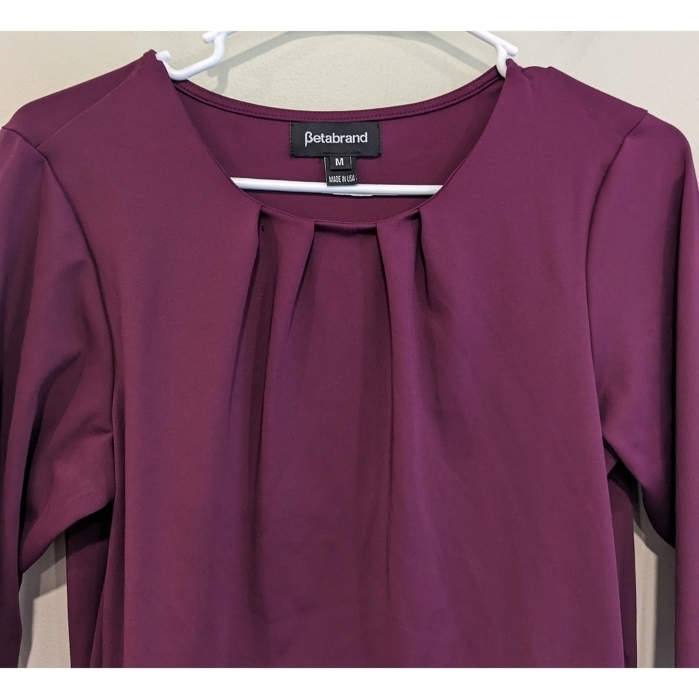 Betabrand Billion Dollar Peplum Top in Plum Size Medium - Picture 2 of 8